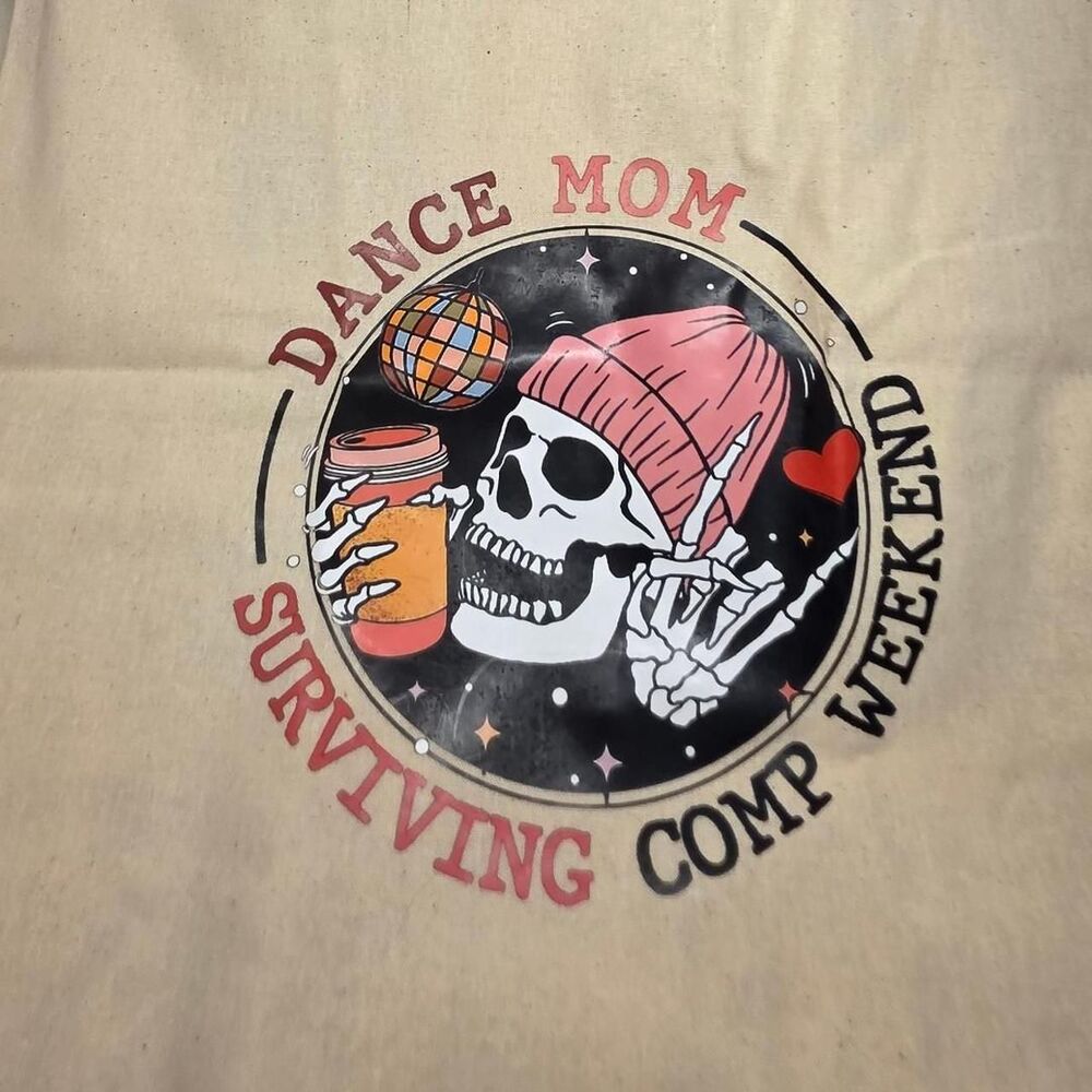 Tote Bag Dance Mom Surviving Comp Weekend Skull Coffee Spooky Eco Rock Emo Funny